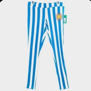 Tipsy Elves Argentina Leggings Striped Party Pants New With Tags size M